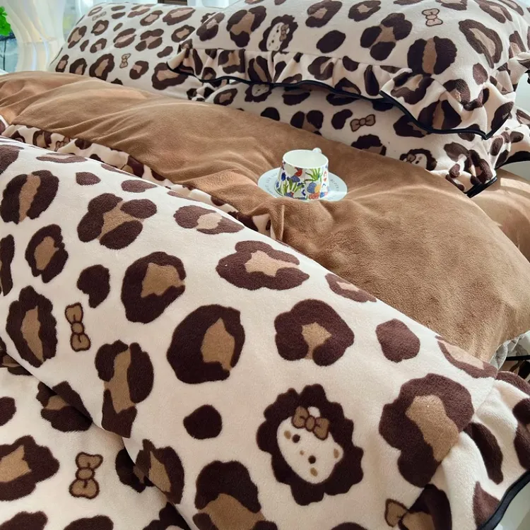 冬季加绒床品套件牛奶绒床品四件套加厚单人双面绒高克重