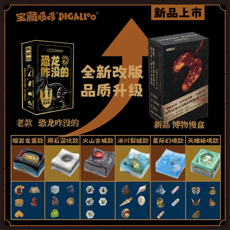 【新品爆款】恐龙挖宝升级无粉尘 安全玩法多自然博物慢盒 延迟满足