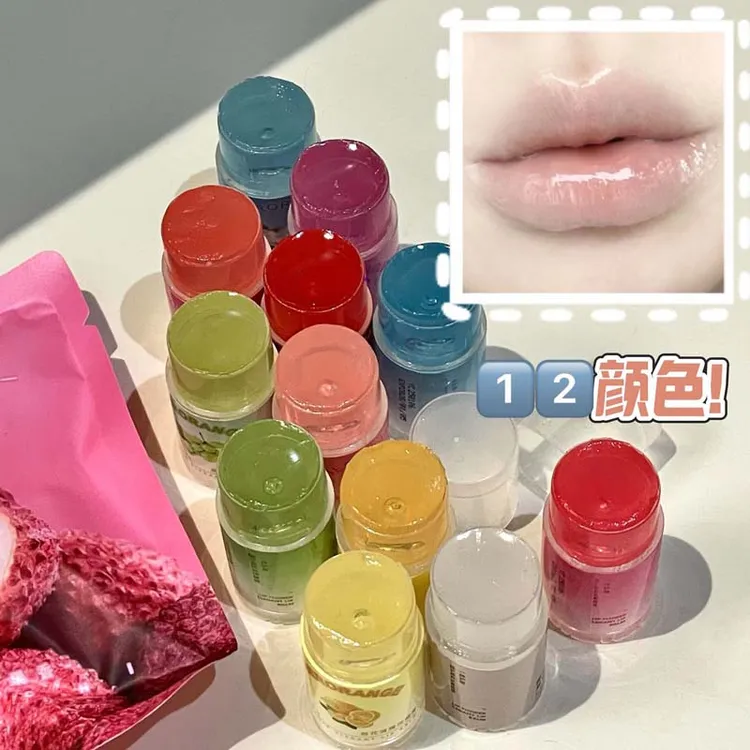 好可爱迷你!想all in的无色透明果味润唇膏保湿补水修护唇部男女
