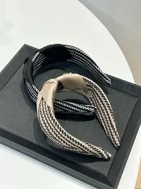 门家发箍宽边香槟金黑色A128
