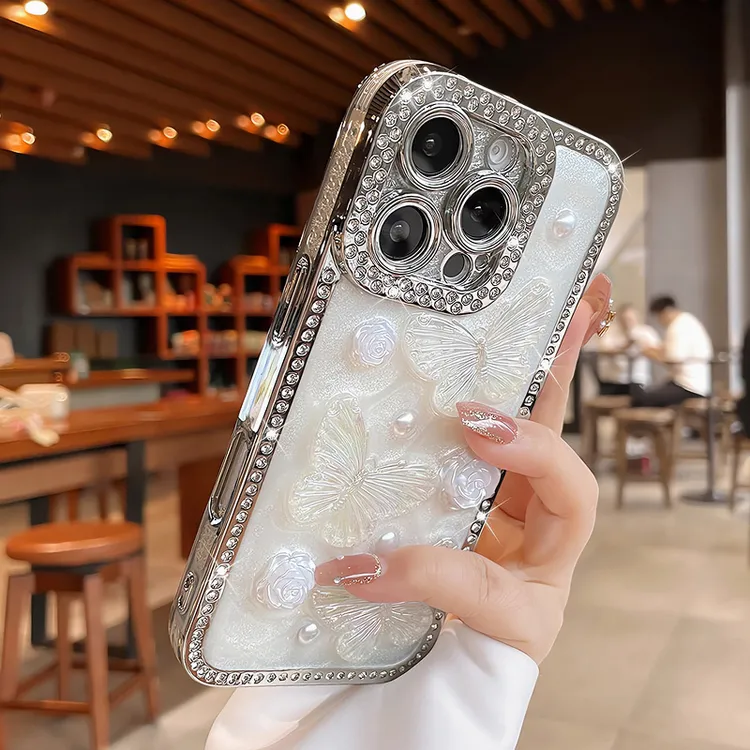 ins轻奢水钻蝴蝶新款适用苹果16手机壳iphone15/14/13/12promax女