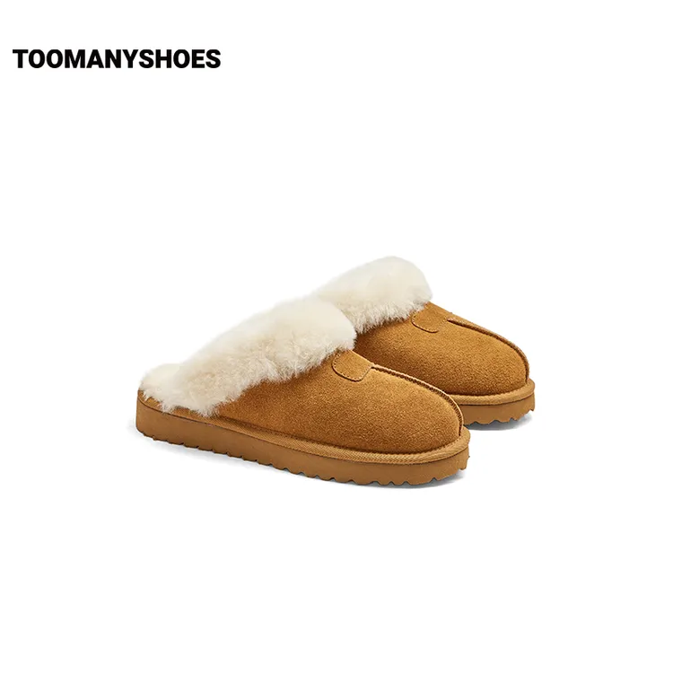 Toomanyshoes雪地靴2025冬酥皮面包厚底毛毛鞋保暖鞋