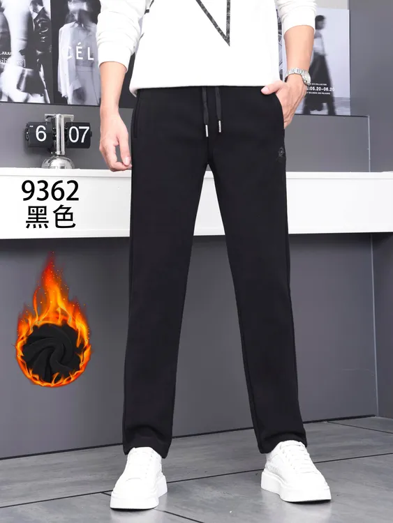 冬季9362款加绒加厚保暖男士松紧休闲裤