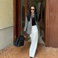 LiHuiEr李慧儿【烬秋】秋季气质设计师款黑色针织衫上衣LY1054