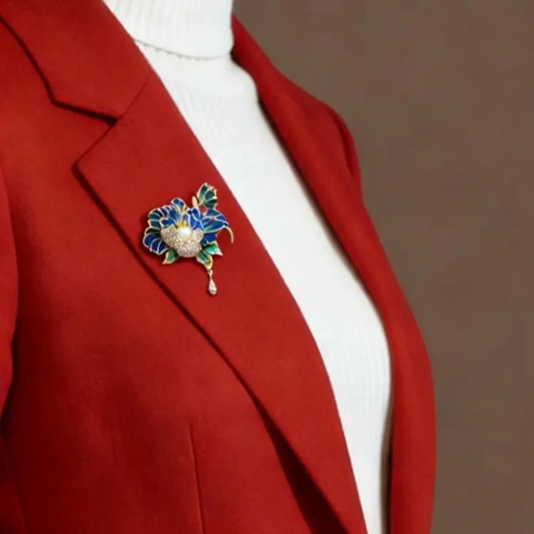 创意高级设计感牡丹花胸针复古优雅精致胸花旗袍别针百搭时尚轻奢