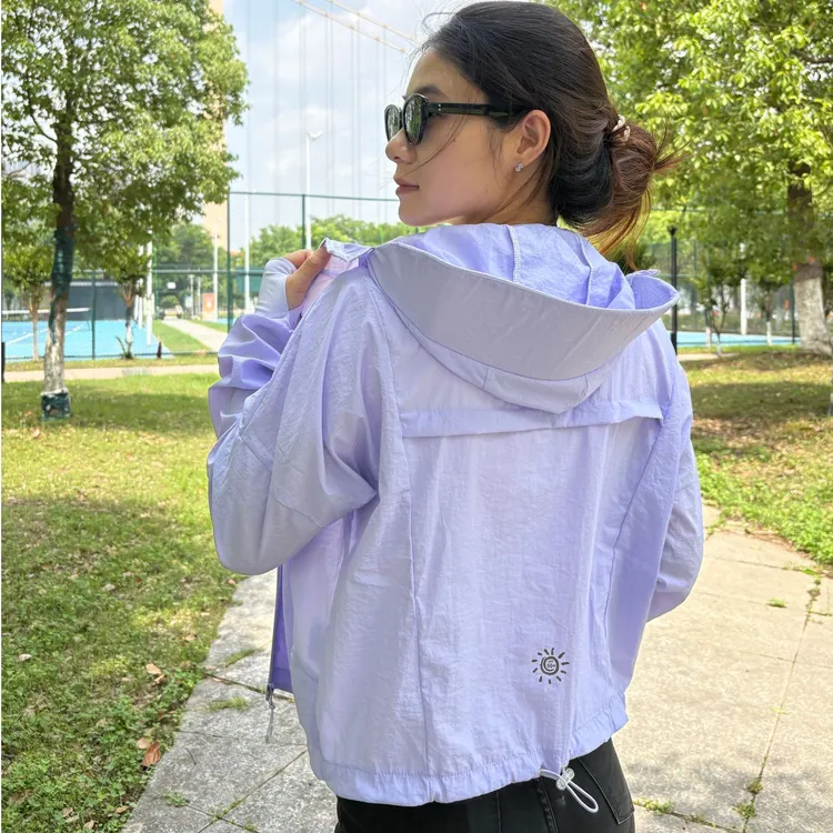 【6色款】欧若风收腰防晒衣女短款外套防紫外线运动显瘦时尚防晒服