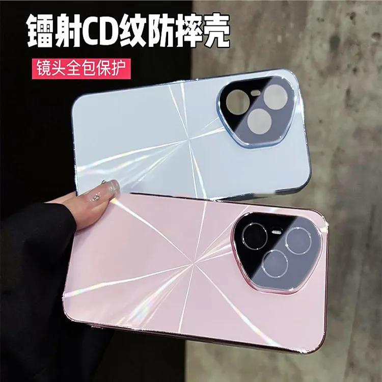 CD纹镭射电镀适用荣耀400pro/400防滑条镜头全包手机壳高级保护套
