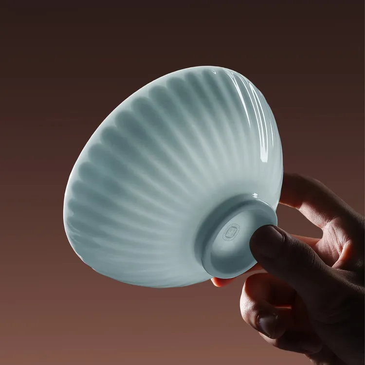 景德镇影青陶瓷无铅米饭碗高颜值家用面碗个人专用酸奶碗餐具菊瓣