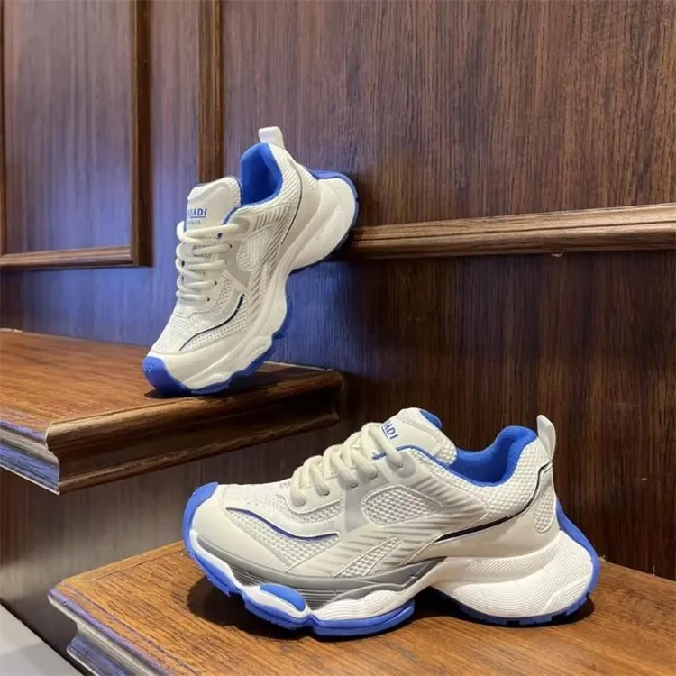 潮牌原创夏季网布拼色时尚厚底老爹鞋百搭个性潮流低帮轻便男鞋子