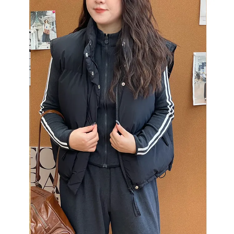 WenWen小个子2025休闲短款时尚保暖夹棉马甲时尚韩版上衣2213