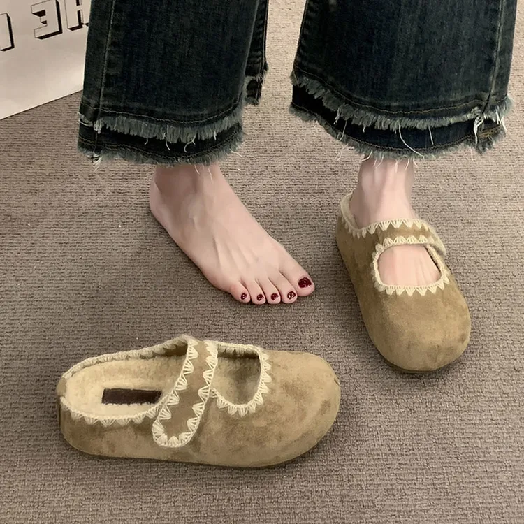 厚底包头勃肯鞋女鞋2025秋冬新款玛丽珍晚晚一脚蹬外穿博肯半拖鞋