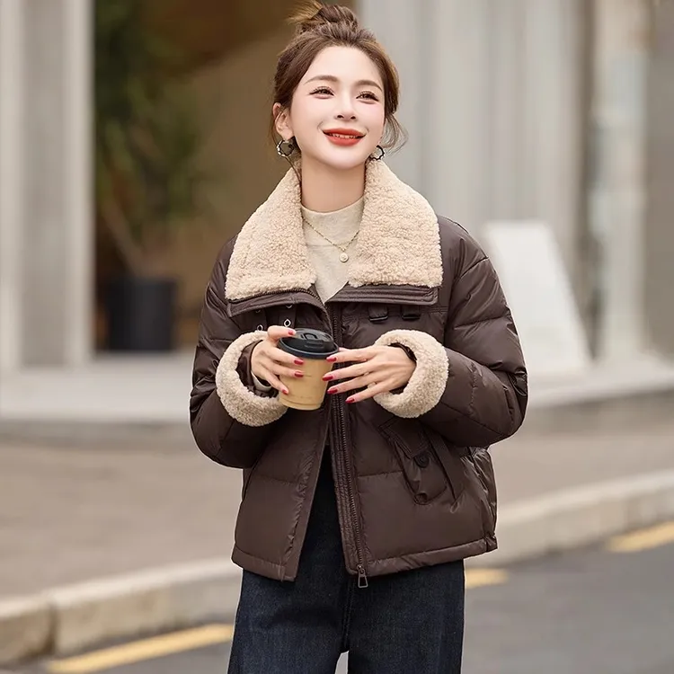 时尚百搭小香风短款气质女士棉服外套小个子女秋冬棉袄减龄长袖衣