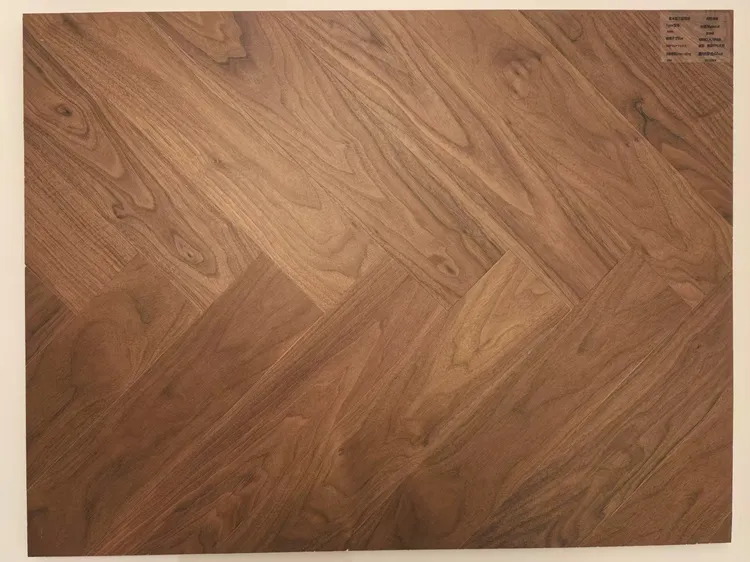 三层实木人字拼黑胡桃家用地暖ENF级南浔源头工厂直销