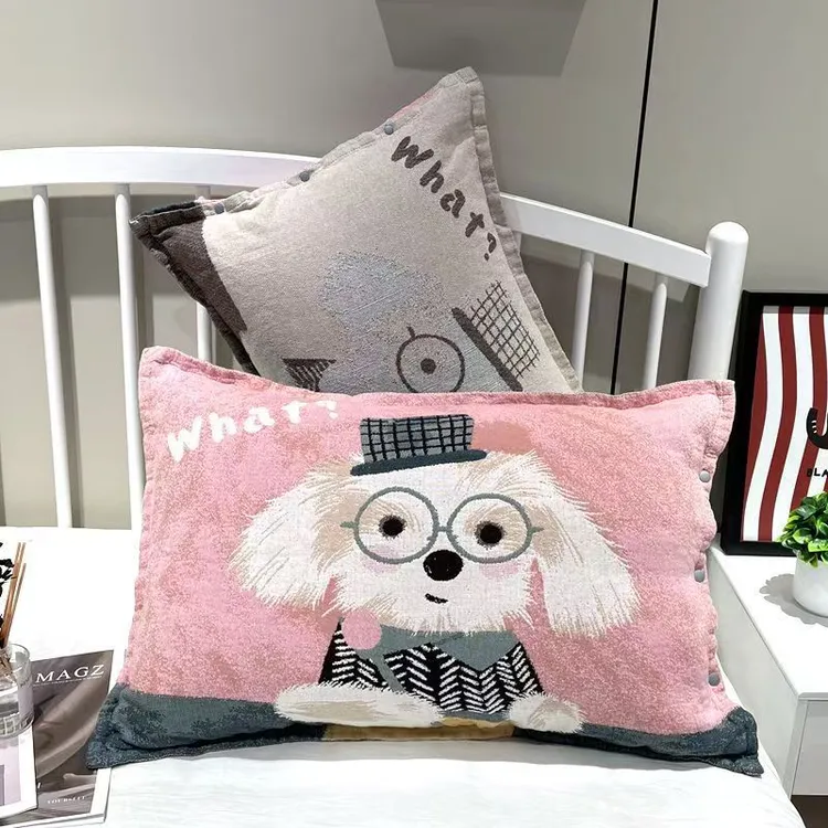 按扣泡芙纯棉纱布水洗枕套一对装四季通用柔软透气成人枕套