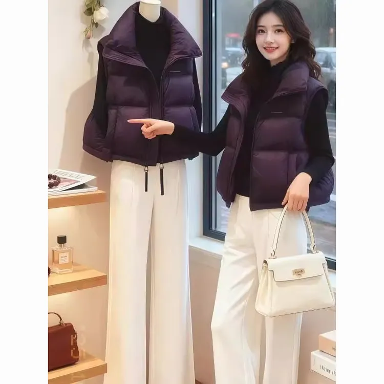 2025秋冬季新款女士时尚气质保暖棉马甲外套宽松加厚马夹背心上衣