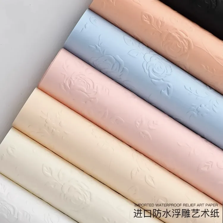 「中浩」浮雕玫瑰立体压纹纸鲜花包装纸鲜花包装资材花束包装纸