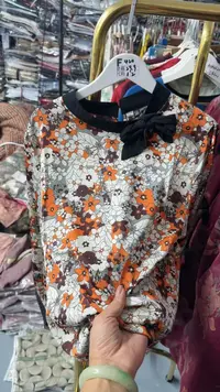 B146时尚风宽松型圆领连帽中老年女装家居服百搭花色女士