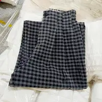 2025秋季新款复古格子裤女半松紧垂感宽松百搭显瘦经典西装阔腿裤