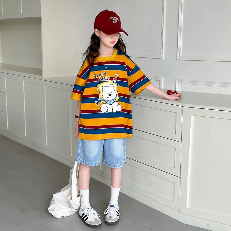 女童夏装短袖短裤套装2025新款洋气6-12岁15中大童女孩夏季两件套