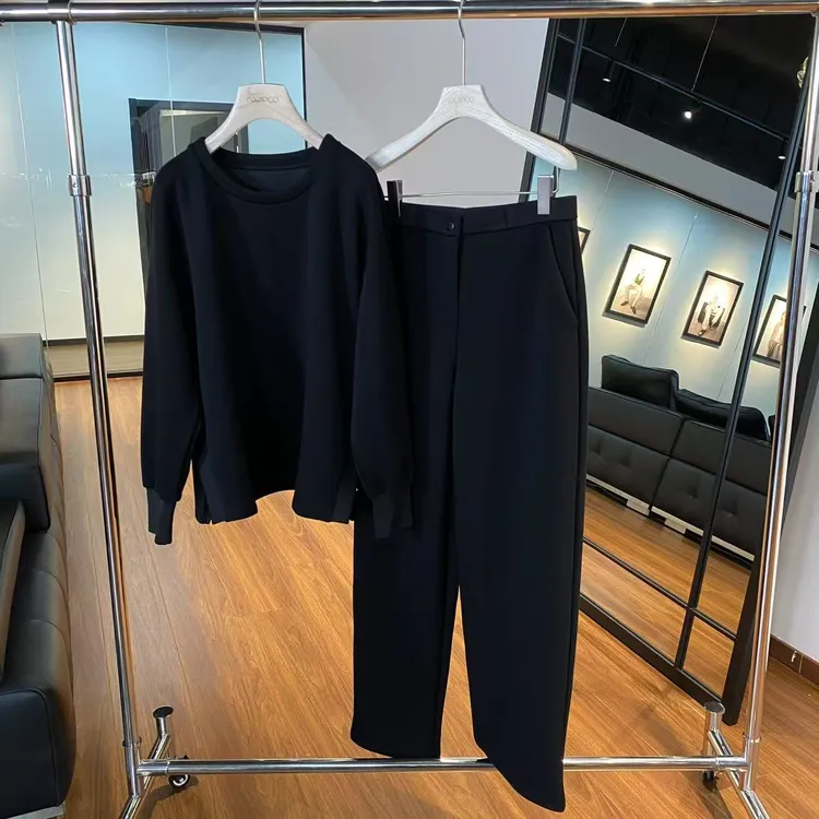 进口面料 裤子松紧腰 套装   TZ0169