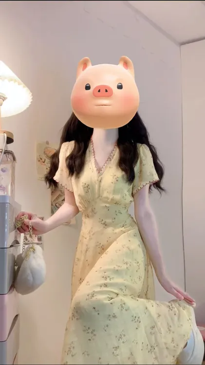 大码女装胖mm新款碎花收腰气质连衣裙