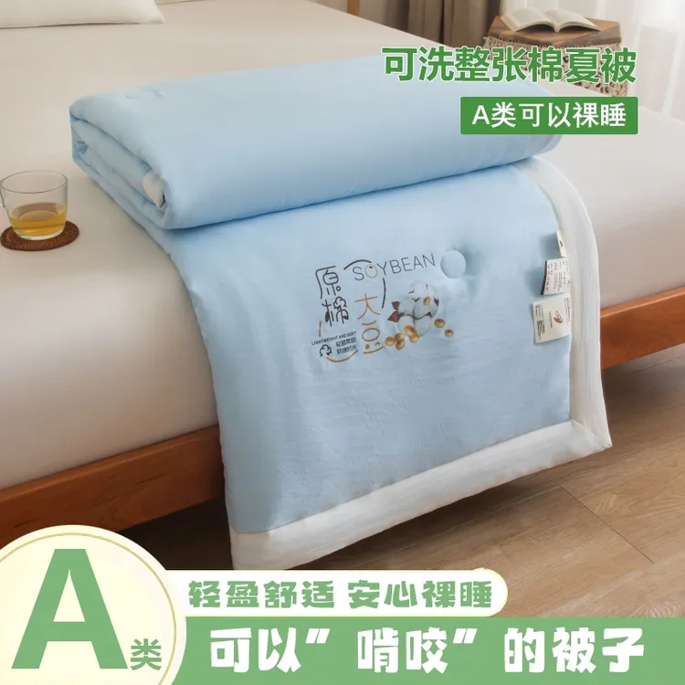 春夏韩后A类夏凉被空调被轻奢高级感可机洗夏季单人夏被褥薄被子3