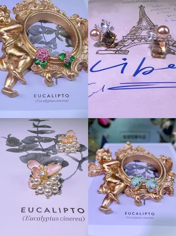 合金锆石耳饰 饰品轻奢耳饰合集直播链接多款挑选时尚手工耳环