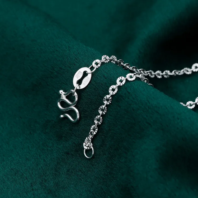 链子足银 足银999.9又闪又亮太阳花链（单链子）50厘米简约