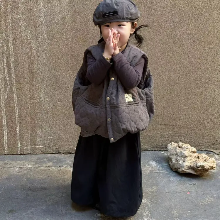 儿童马甲保暖秋冬2025新款洋气宝宝加厚韩版背心男女童外套坎肩