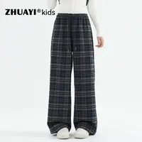 女童格子休闲直筒裤秋季新品时尚洋气长裤秋装休闲裤（25309337）1