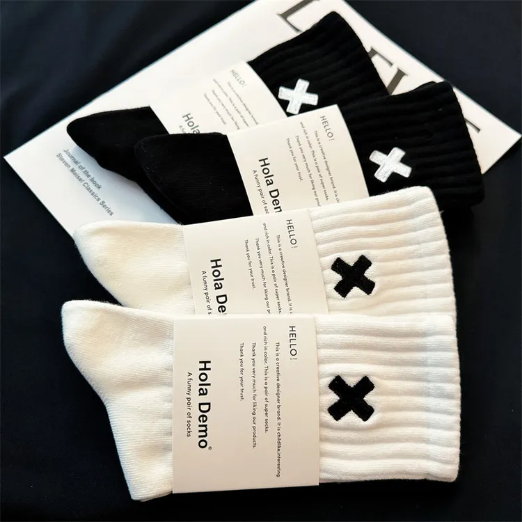 维多利亚袜子男士中筒袜纯棉舒适高帮男袜ins潮式街头滑板运动袜