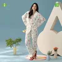 【娃娃专属】抗菌新疆棉法式兔子花园秋季睡衣女士长袖睡衣家居服