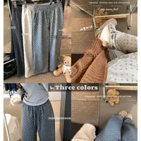 【莹莹推荐】印花碎花休闲裤子女加绒加厚宽松小众复古阔腿直筒长裤