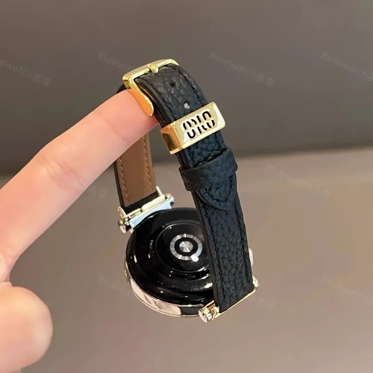 适用华为gt6表带手表gt5pro荔枝纹皮质金属华为watch4/3pro秋冬