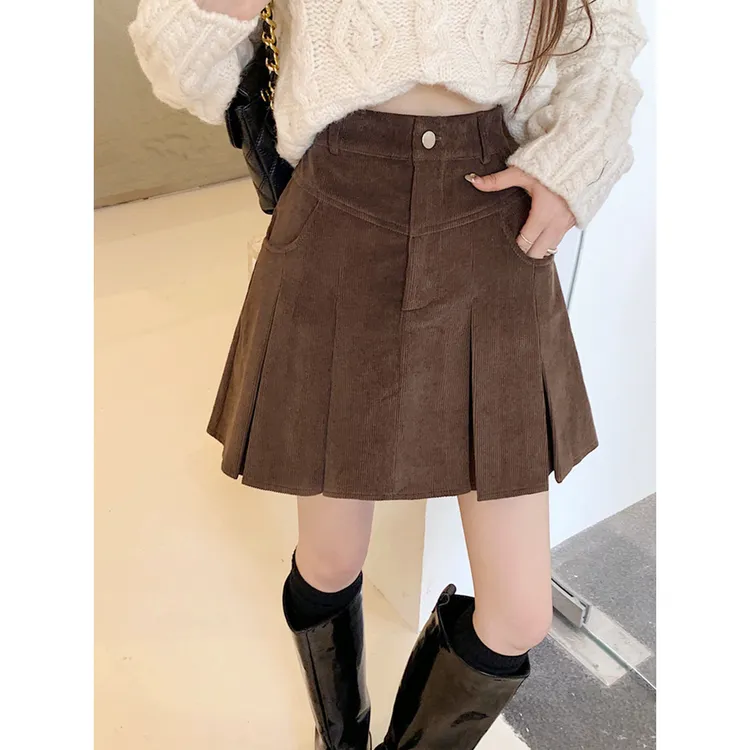 2025胖mm秋季设计感小众百褶裙半身裙女大码高腰学院风遮胯短裙子
