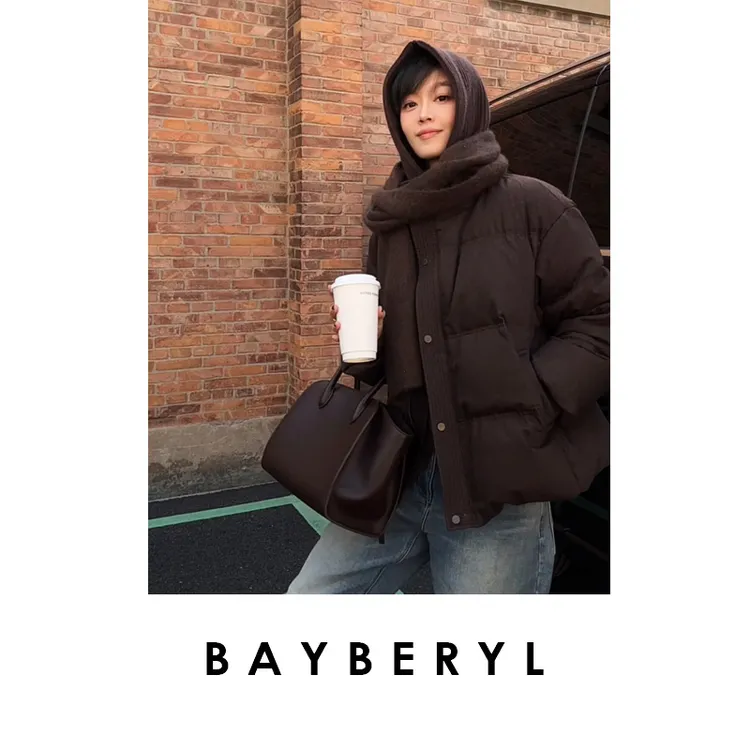 BAYBERYL老贝双倍拿铁*BC可拆连帽针织保暖羽绒服YRF5E2624-11/26