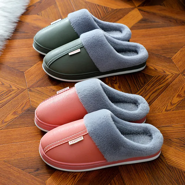 防水棉拖鞋男女家居家室内防滑情侣毛绒保暖加厚底拖鞋家用秋冬季