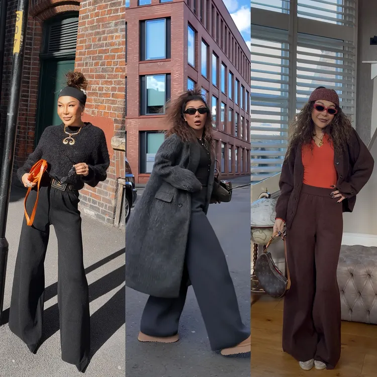 {小溪家}毛呢裤子高腰直筒秋冬厚实显瘦黑色宽松休闲通勤百搭裤子