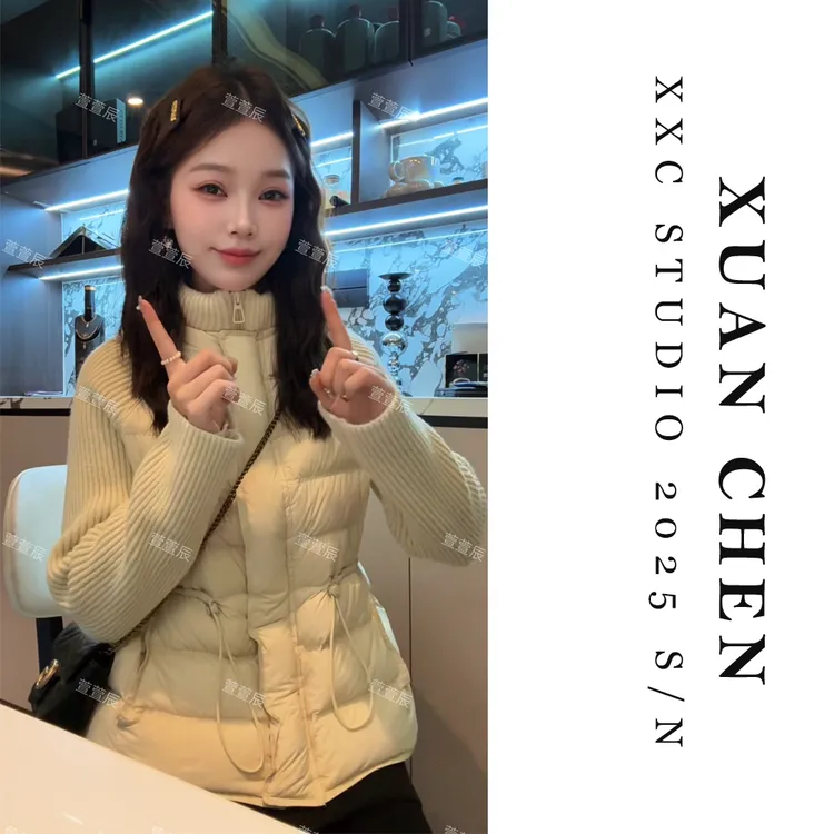 【温暖赴约】新款时尚洋气百搭女装洋气修身设计感90绒羽绒服#9019