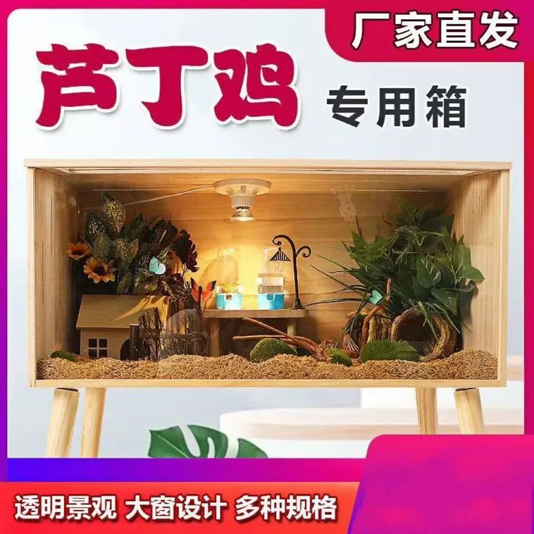 仓鼠房子芦丁鸡饲养箱全套育雏养殖木箱子实木豪华恒温造景大别墅