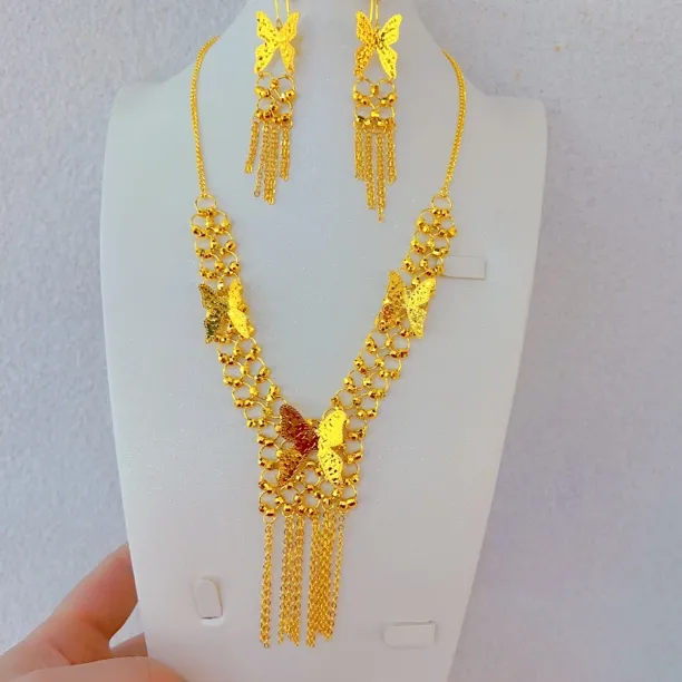 钛钢婚庆饰品 369时尚休闲百搭项链耳环简约长款结婚款式