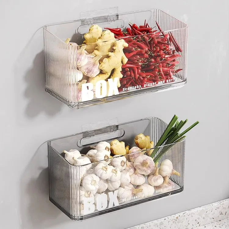 厨房葱姜蒜收纳筐置物架挂篮卫生间墙上收纳盒收纳篮神器台面放置