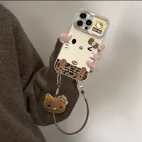 适用【苹果华为vivo小米oppo】可爱Kitty手机壳防摔卡通挂绳全包壳