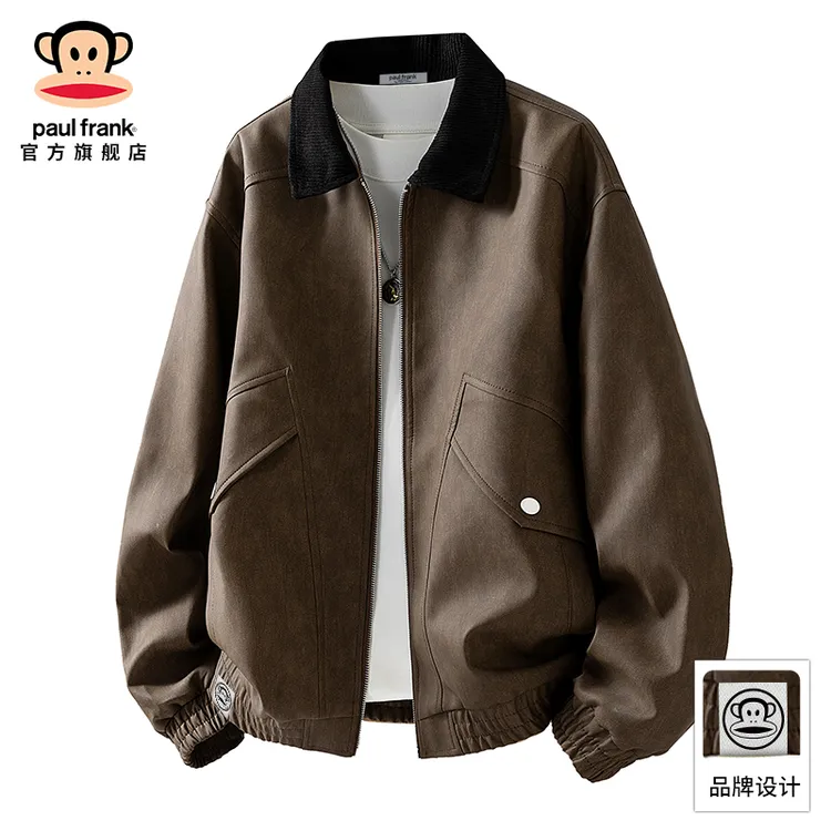paul frank/大嘴猴2025秋季设计感休闲上衣外套男士潮牌翻领夹克