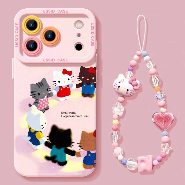 趣味牵手转圈kt猫适用iPhone17Promax手机壳苹果16创意15新款14软