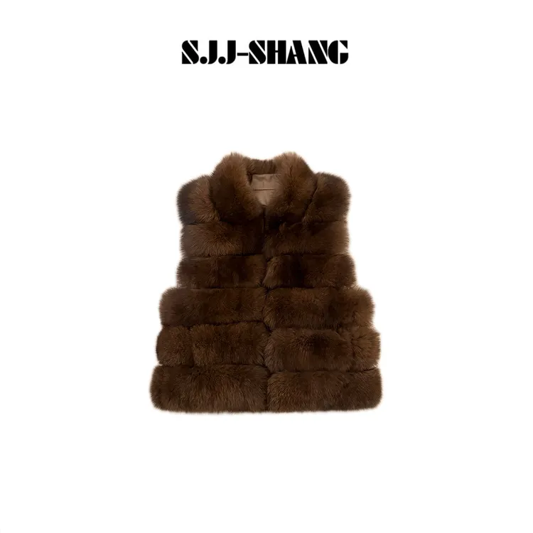 SJJ-SHANG【女王马甲】芬兰saga狐狸毛皮毛一体马甲皮草q136788p