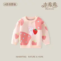 【木希希】婴幼儿女童毛毛衣小童长袖秋冬儿童秋冬针织母婴棉毛衣