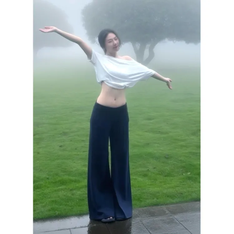 【梨形神裤卫裤版】低腰阔腿微喇裤显高显瘦显腿长空气层四季款