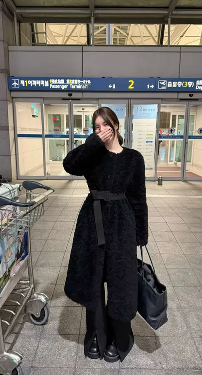 【HuiHui】东大门定制韩版精品羊羔绒大衣中长款毛毛外套（L0317）