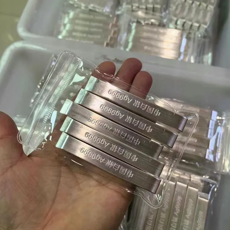 【假一赔十】正品足银9999投资实心中国银条原料可加工可回收银条